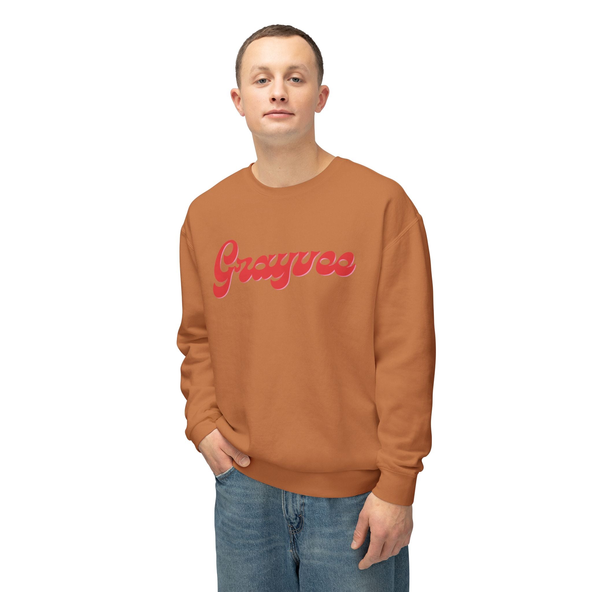 Unisex Lightweight Crewneck Sweatshirt in Charcoal and Cream