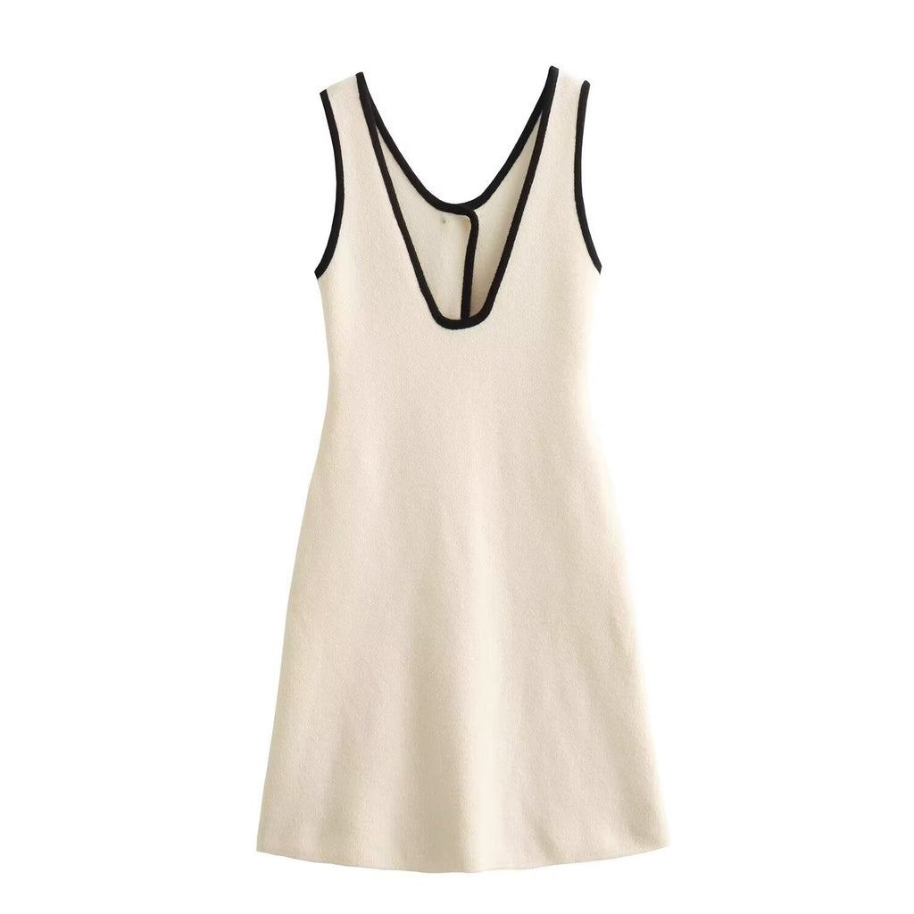 Fall Women Clothing Hemming Hepburn Thickened Knitting Vest Dress