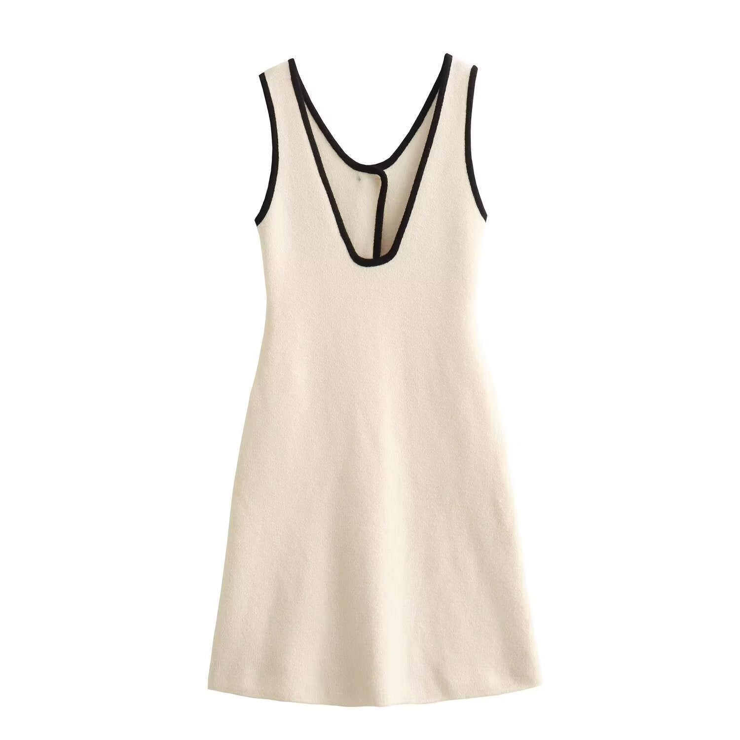 Fall Women Clothing Hemming Hepburn Thickened Knitting Vest Dress