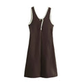 Fall Women Clothing Hemming Hepburn Thickened Knitting Vest Dress