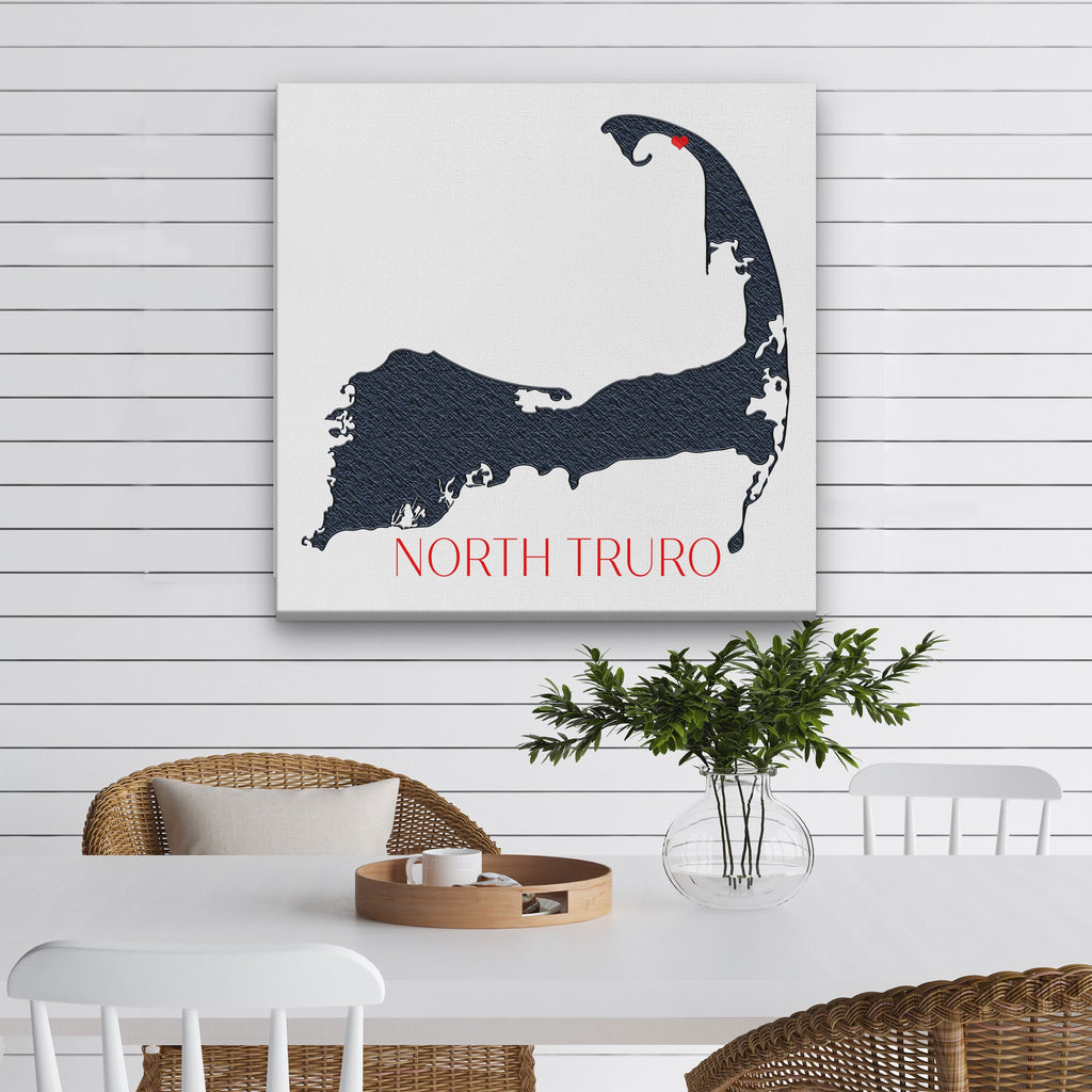 Customizable Cape Cod Silhouette Canvas Map Wall Decor