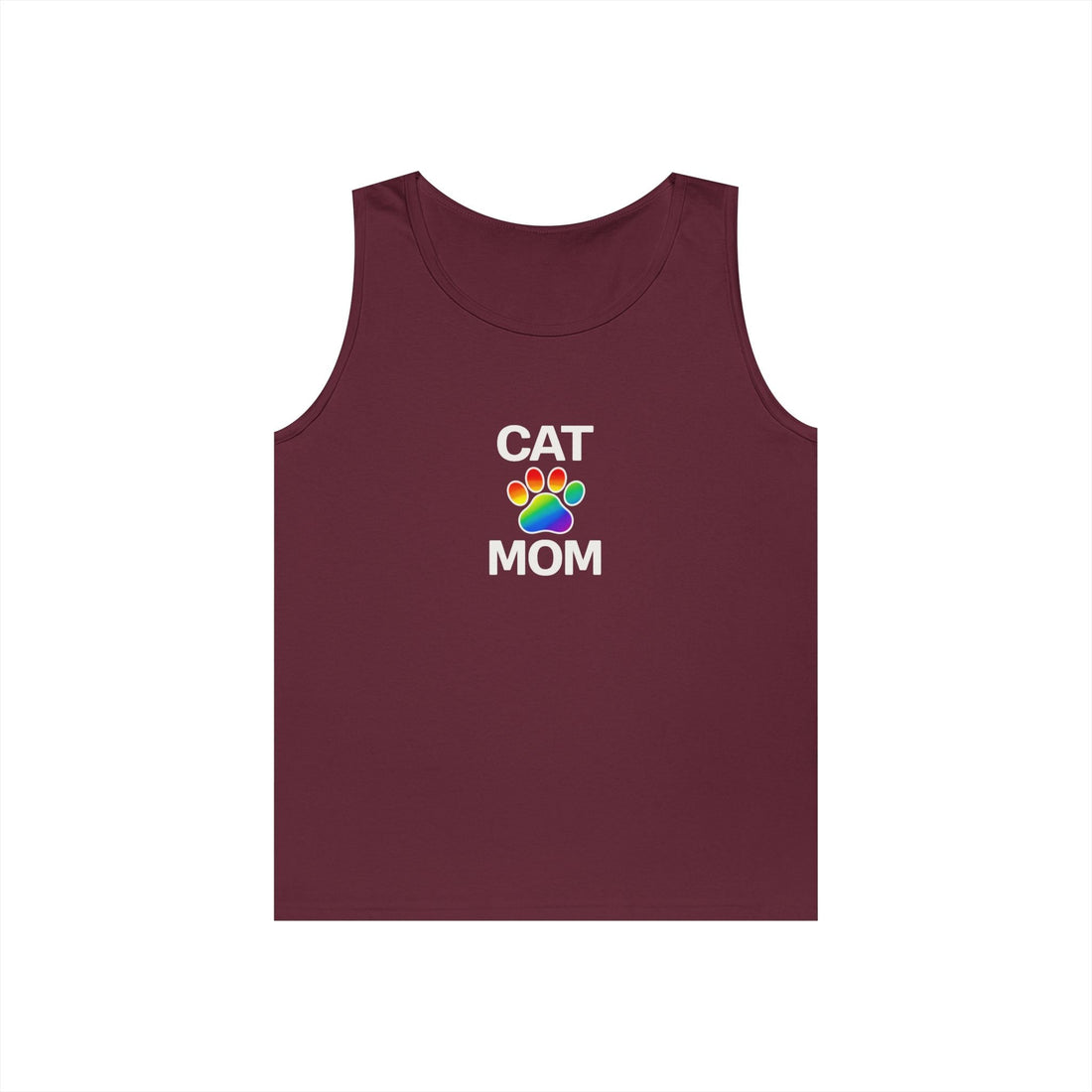 Pride Cat Mom Unisex Heavy Cotton Tank Top (8 Colors)