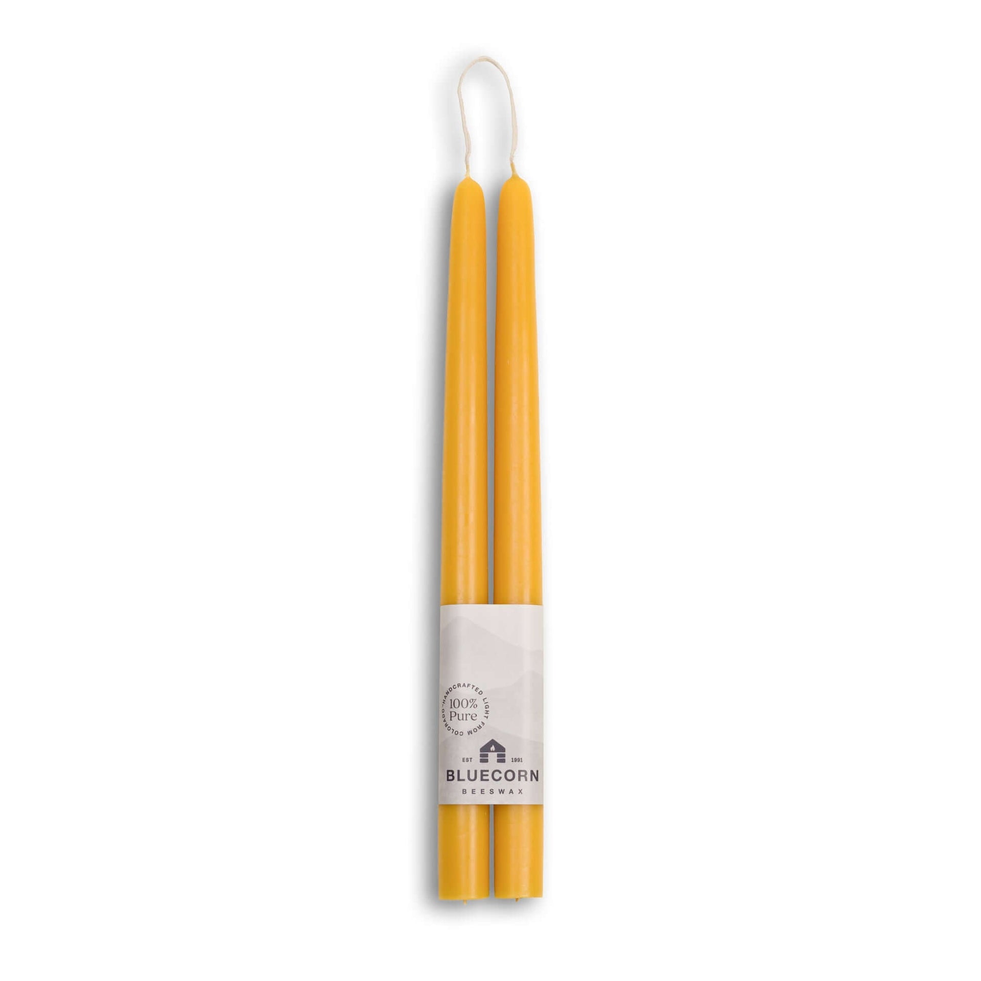Beeswax Taper Candles - Hand-Dipped - 1 Pair