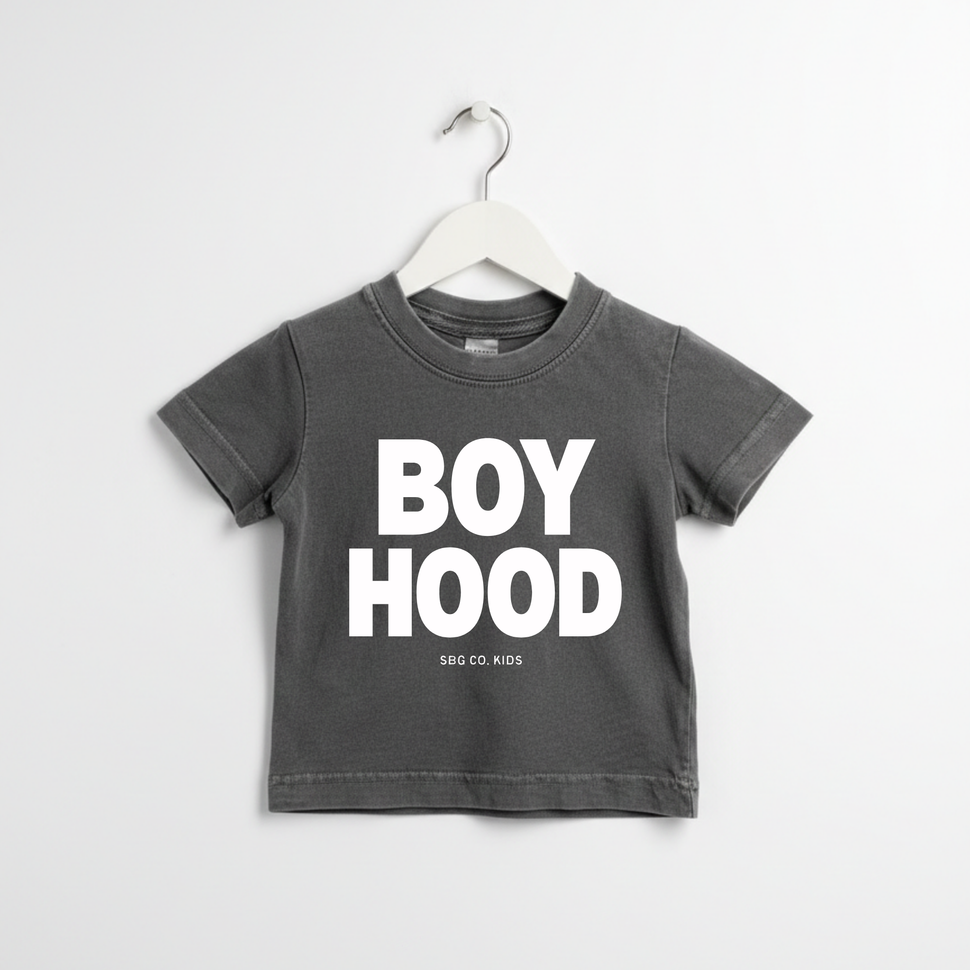 BOYHOOD Minimalist Kids Graphic Tee - Black Cotton