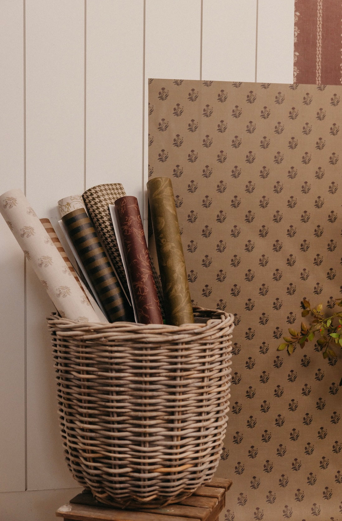 Roselle Stripe Removable Wallpaper in Brown and Cream