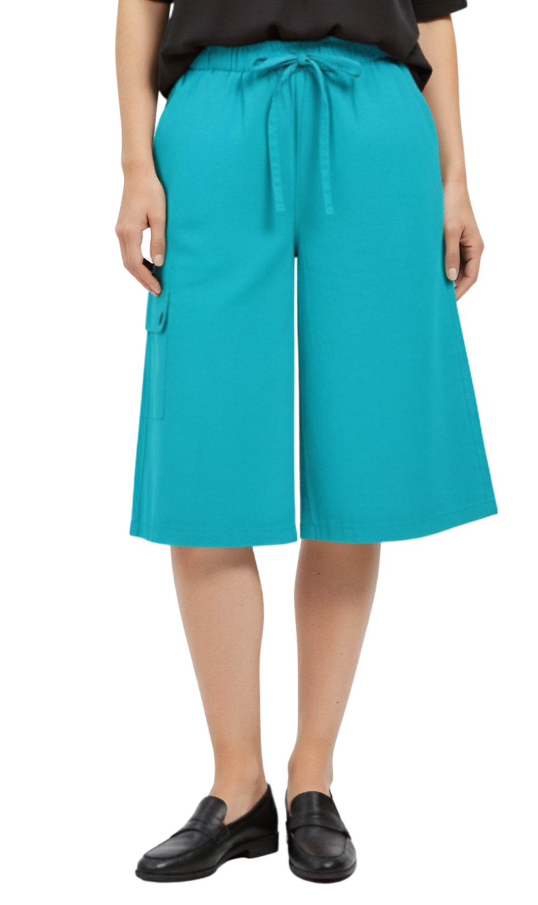Women's Calcutta Cotton Split Skirt Culottes with Cargo Pockets