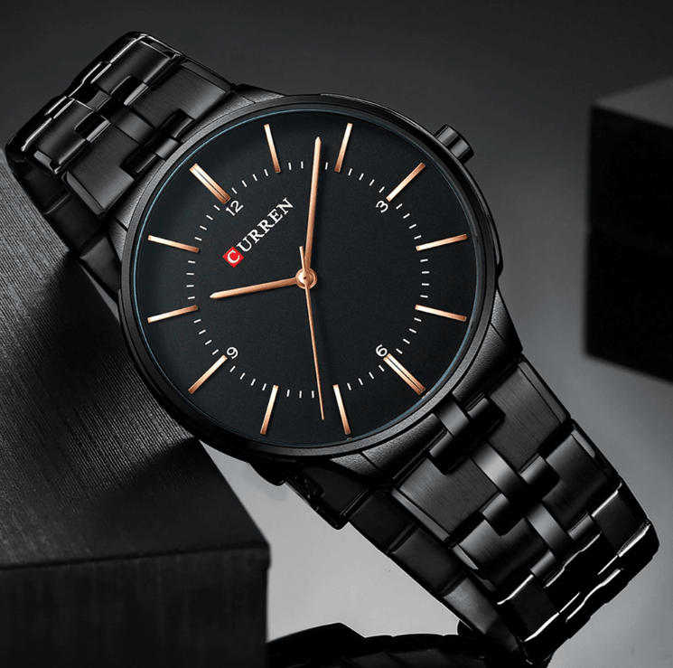 Men's Slim Waterproof Watch with Shining Link Bracelet