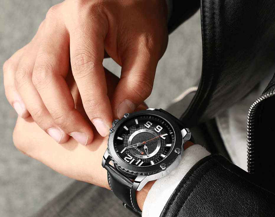 Men's Sporty Waterproof Chronograph Watch with Large Number Details