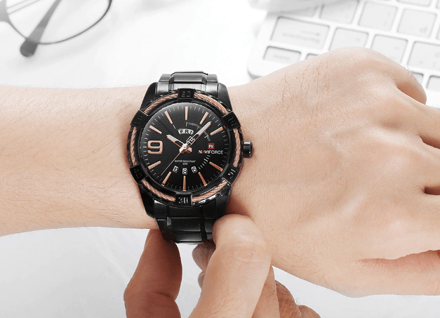 Men's Waterproof Chronograph Watch with Date Display - Modern Metal