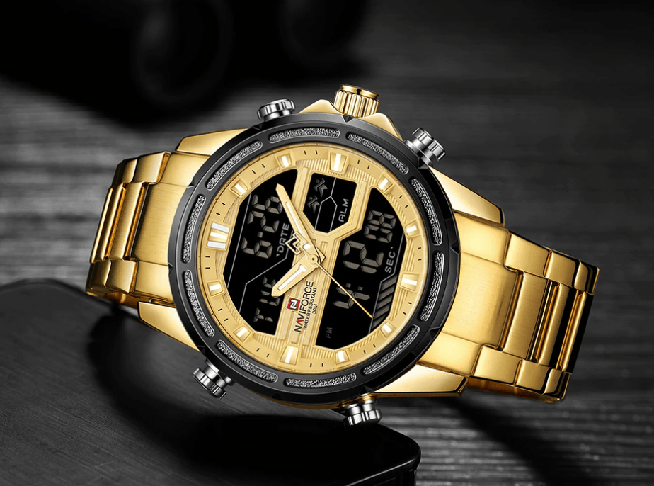 Men's Waterproof Analog Digital Multifunction Business Watch