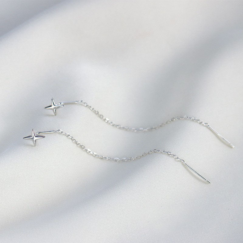 Silver Plated XINGX Tassel Hanging Earrings Women