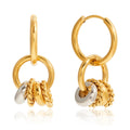 Vera Lux 18K gold and titanium steel minimalist hoop earrings
