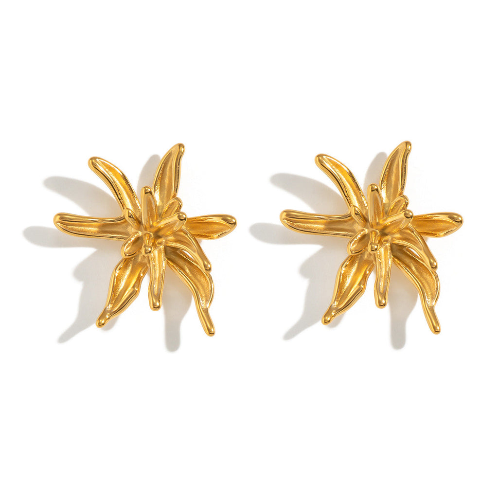 Irregular Flower Stud Earrings For Women