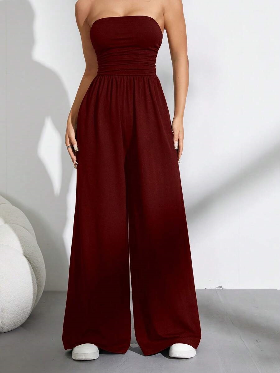 High-Waist Wide-Leg Pants and Tube Top Two-Piece Set - Image 8