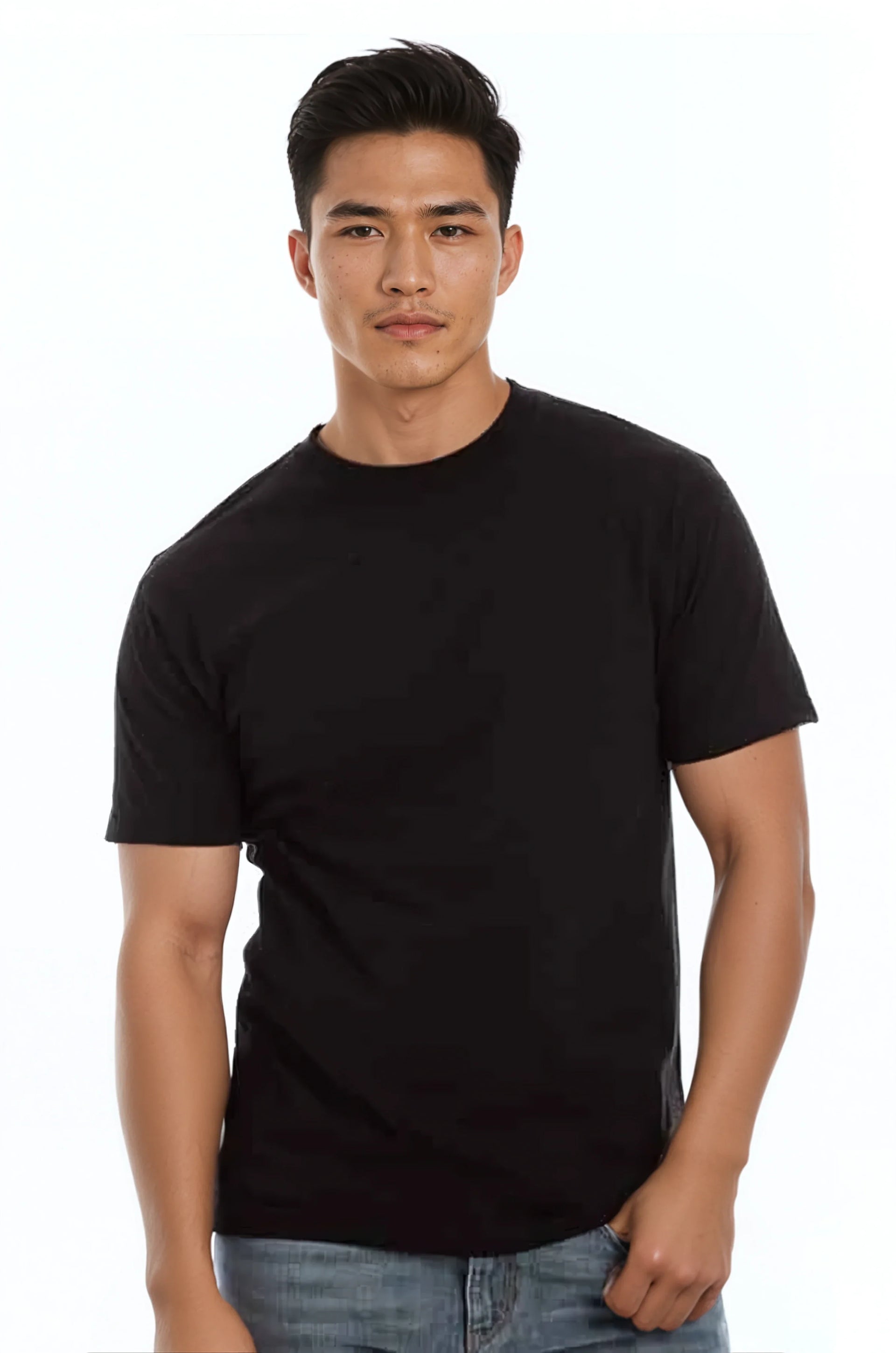 The Roughneck Heavyweight Crew Neck T-Shirt in Classic Black