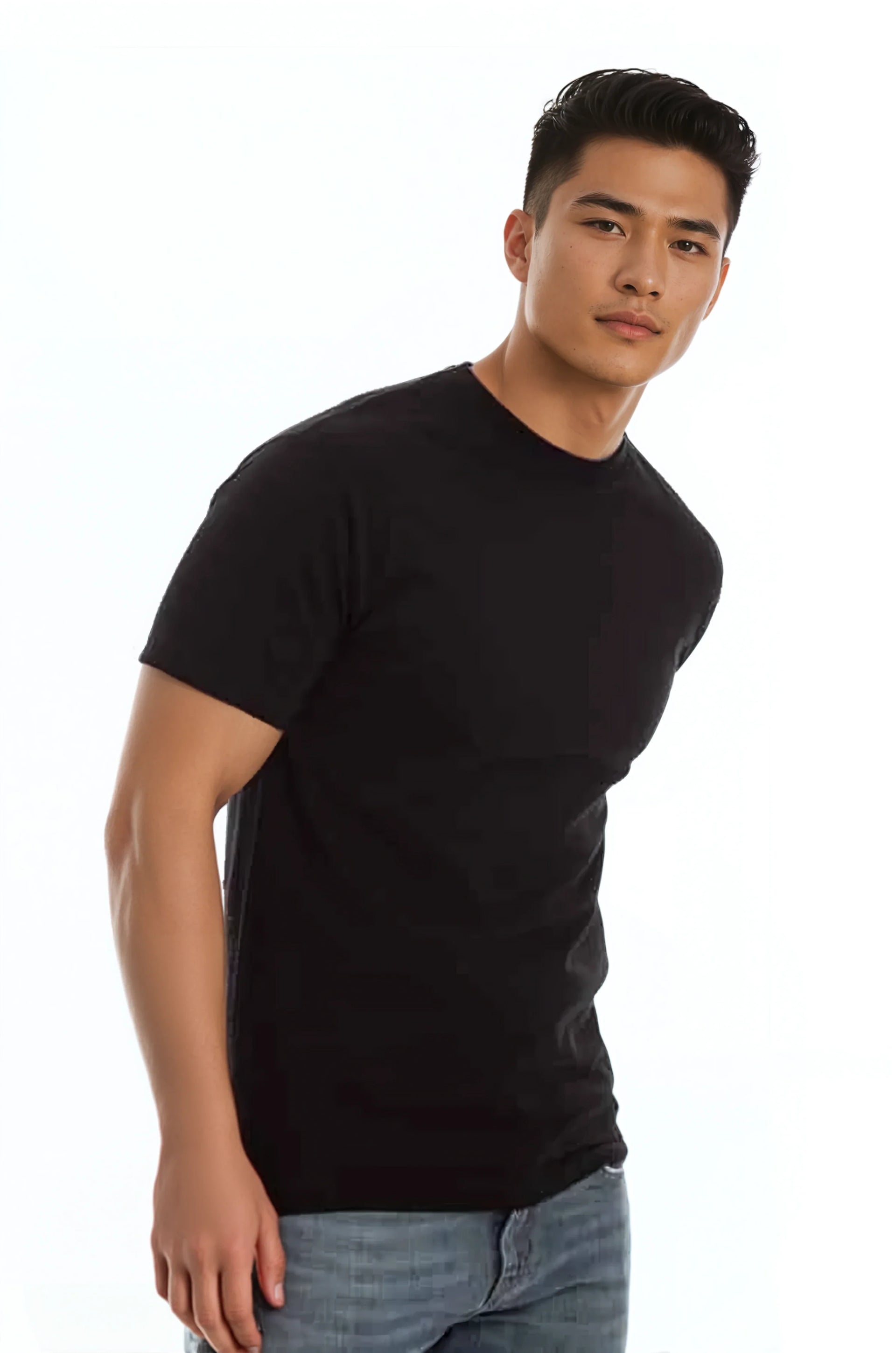 The Roughneck Heavyweight Crew Neck T-Shirt in Classic Black