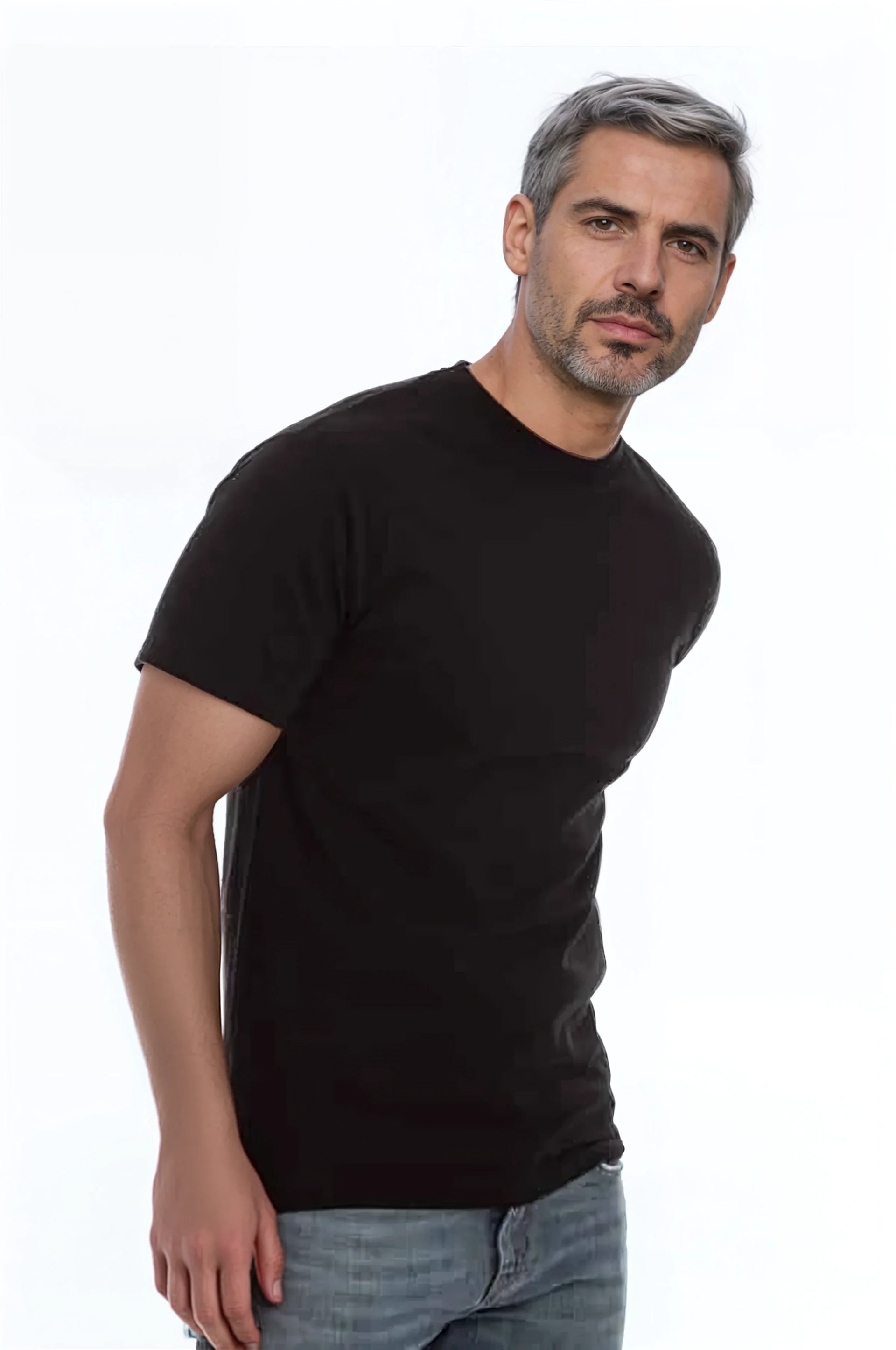 The Roughneck Heavyweight Crew Neck T-Shirt in Classic Black