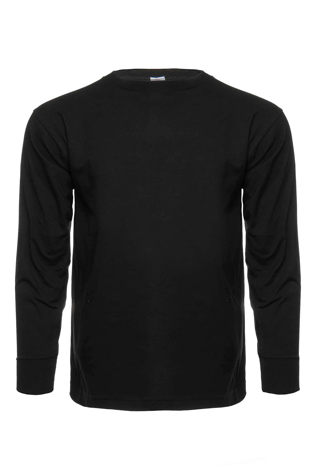 Roughneck Long Sleeve Crew Neck T-Shirt in Solid Black - Image 7