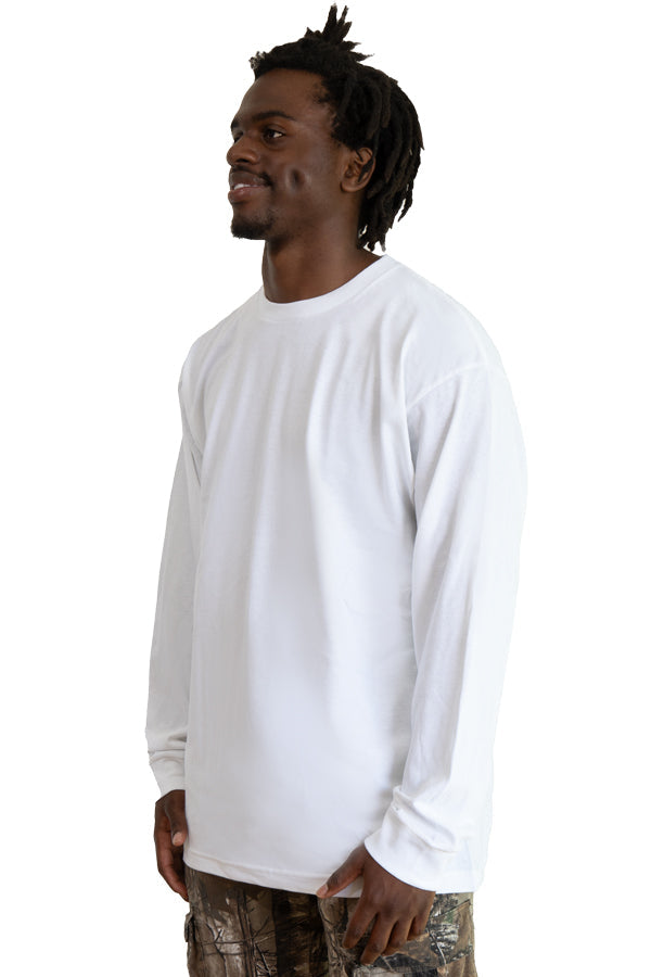 Roughneck Long Sleeve Crew Neck T-Shirt in Solid Black - Image 10