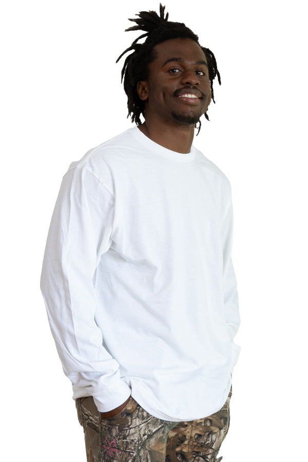 Roughneck Long Sleeve Crew Neck T-Shirt in Solid Black - Image 9