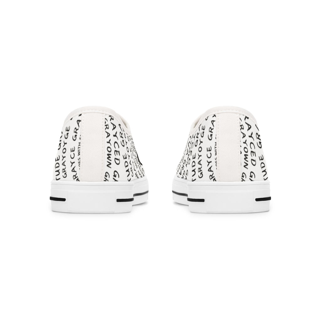 Women's Monochrome Low Top Sneakers, Cotton Lace-Up Casual Shoes