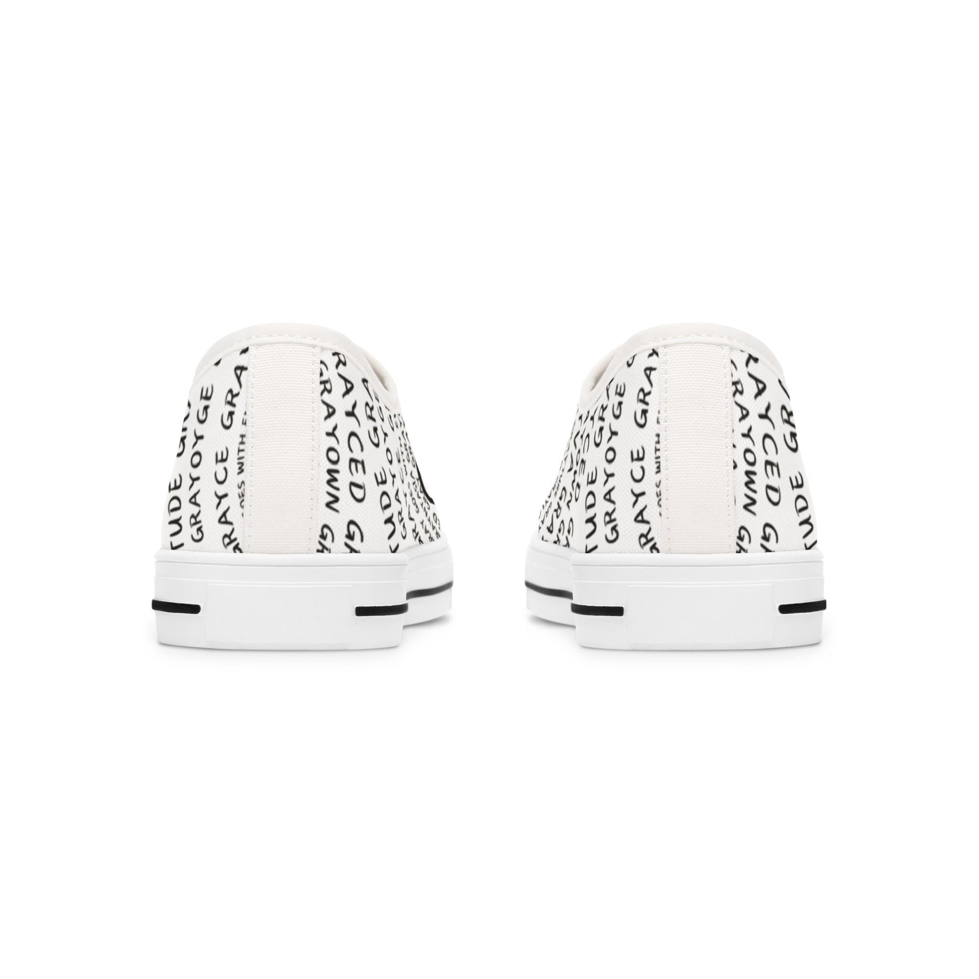 Women's Monochrome Low Top Sneakers, Cotton Lace-Up Casual Shoes