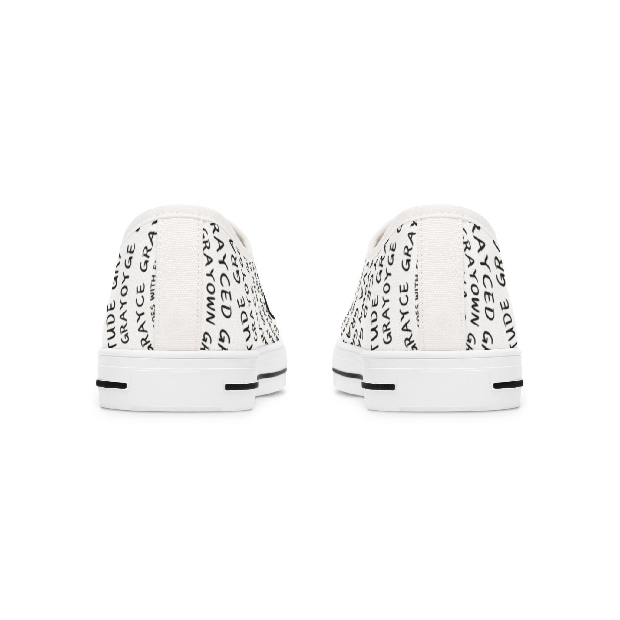 Women's Monochrome Low Top Sneakers, Cotton Lace-Up Casual Shoes