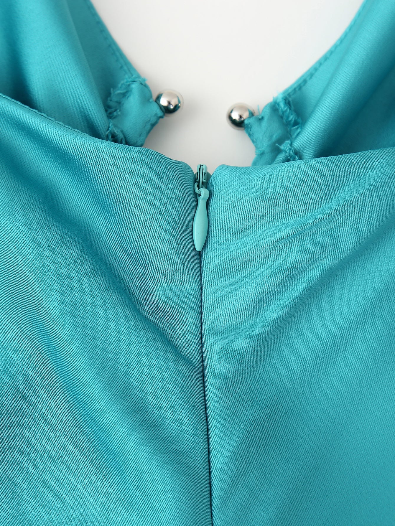 Women Clothing Long Hollow Out Cutout Decorative Satin Sling Dress
