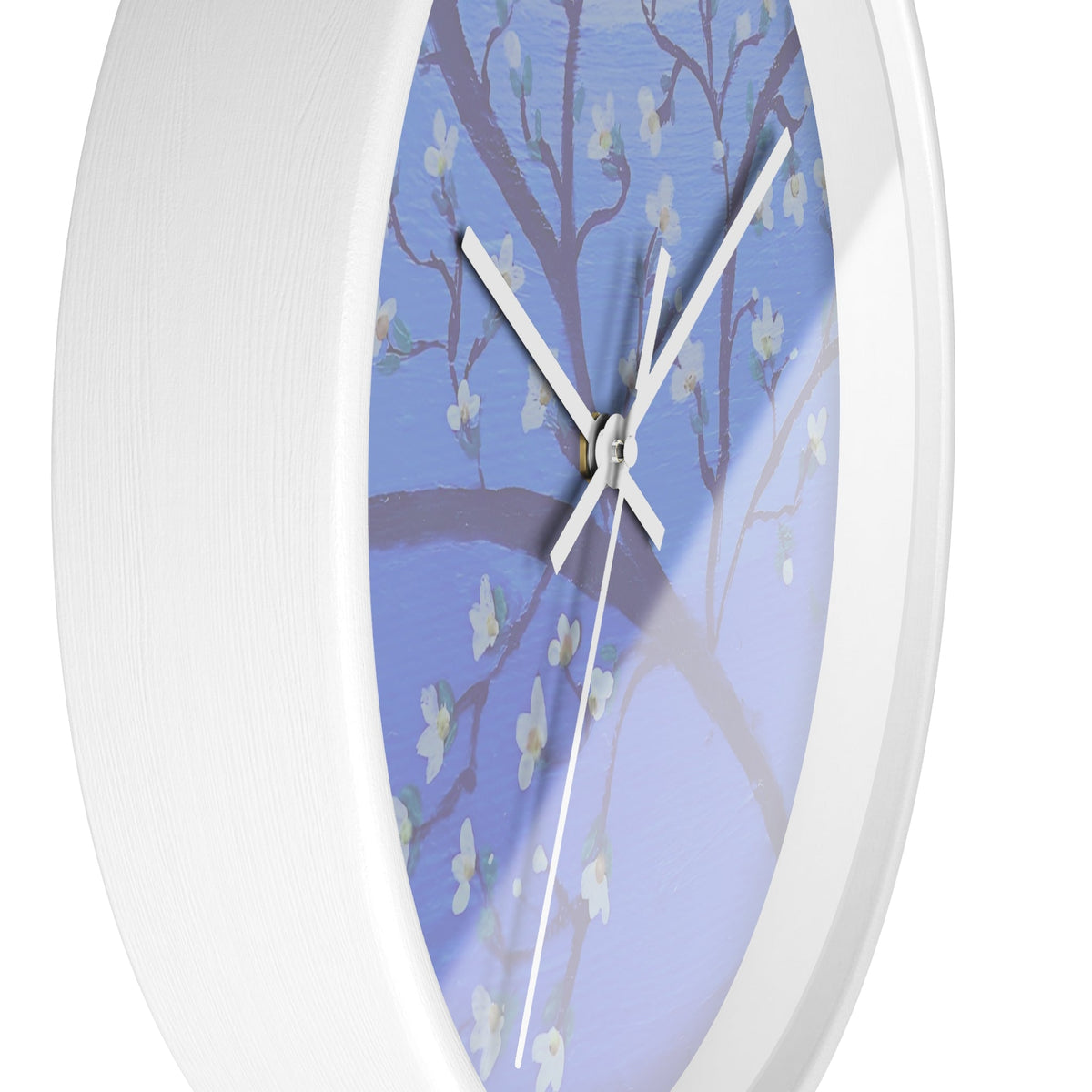 White Blossom Wall Clock