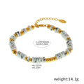 18K gold round beads with gemstone design high-end bracelet
