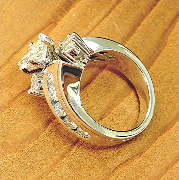 Horse Eye Zircon Ring, Elegant Copper Gemstone Band for Women
