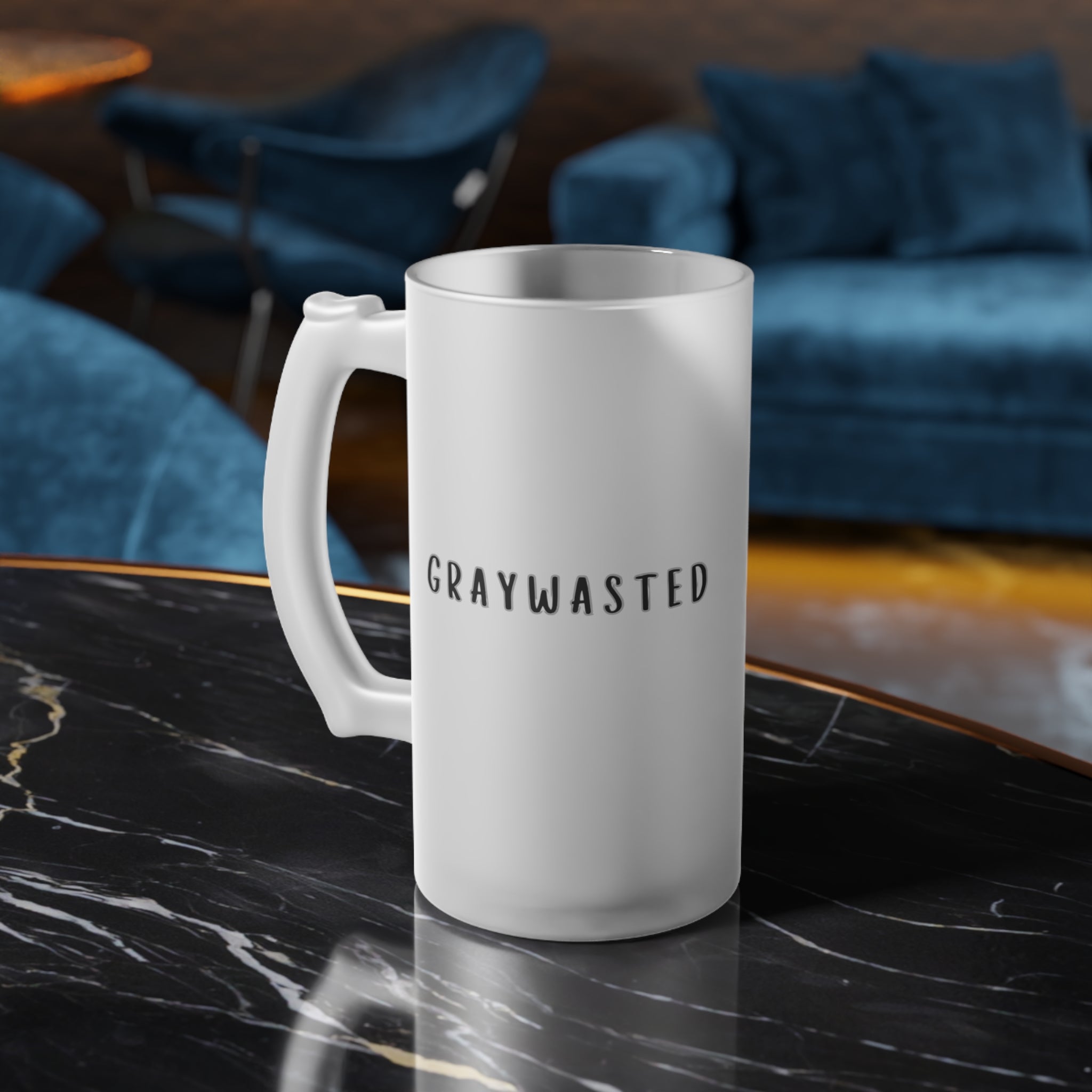 Customized Frosted Glass Beer Mug - 16oz Minimalist Barware