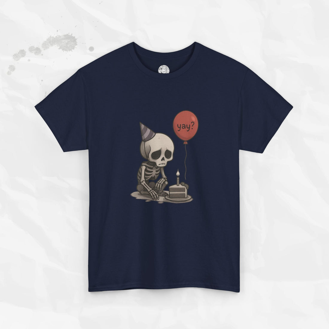 Yay? Skeleton Birthday Graphic T-Shirt - Available in Grey and Red - Image 12