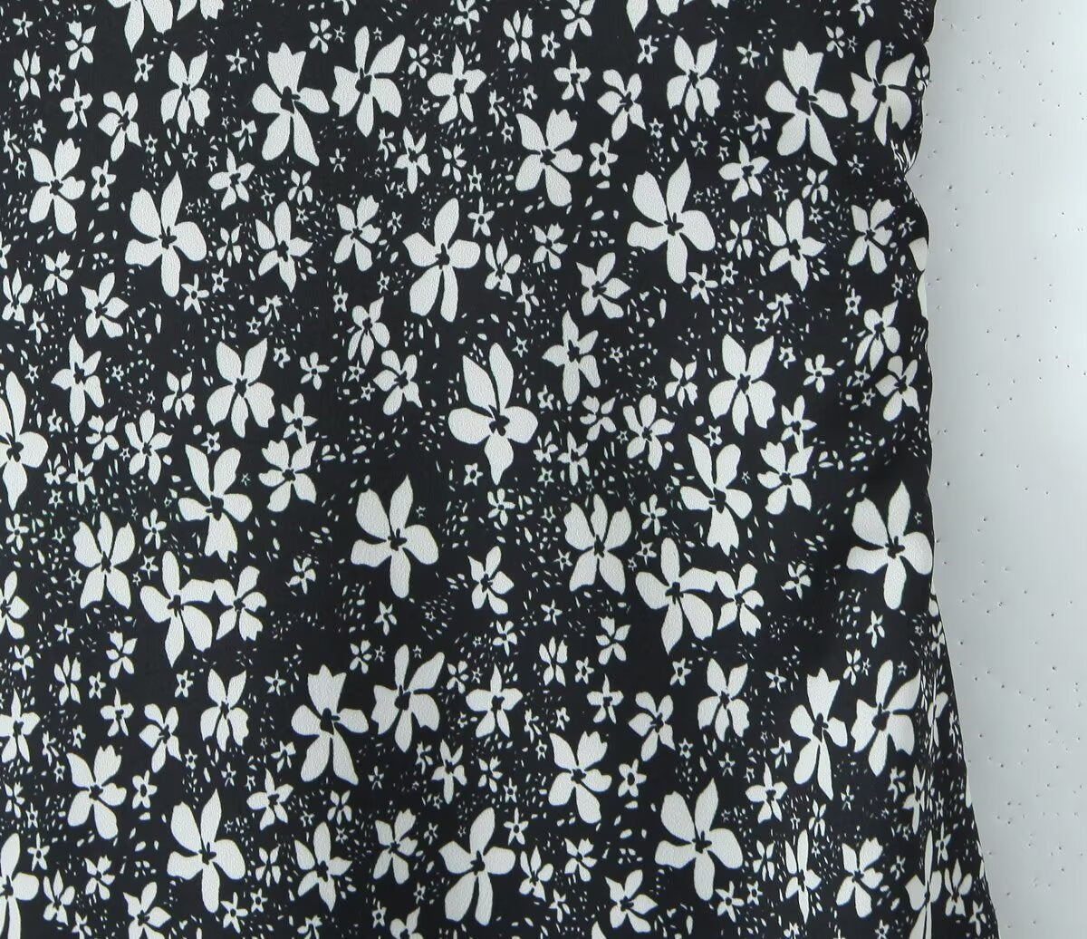 Sexy Deep V Plunge neck Maxi Dress Women Spring Vintage Floral Sling Dress
