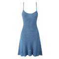 Spring Summer Backless Slim Fit Figure Flattering Sexy Cutout Knitted Sling Short Dress