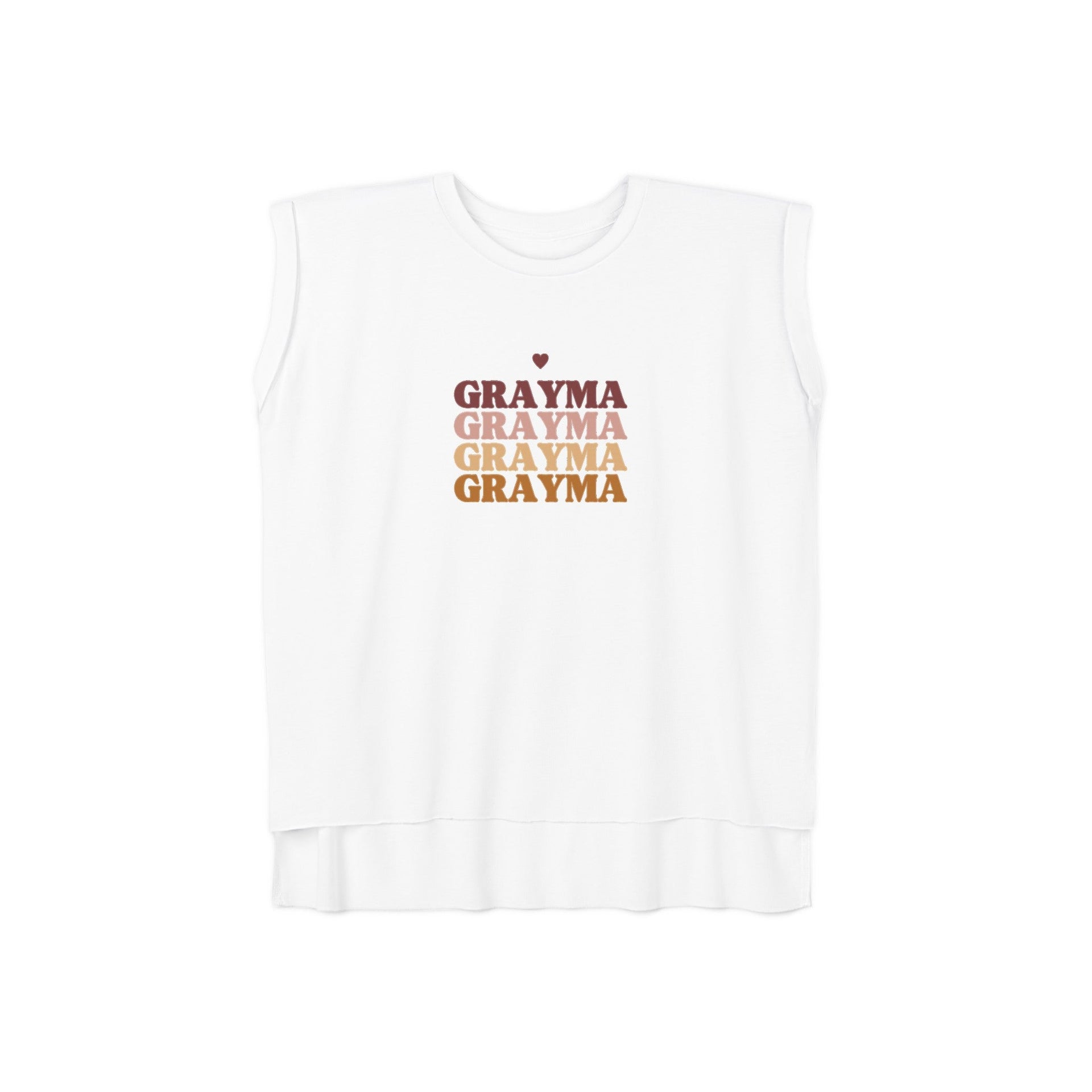 Women’s Flowy Muscle Tee with Rolled Cuffs and Hi-Low Hem