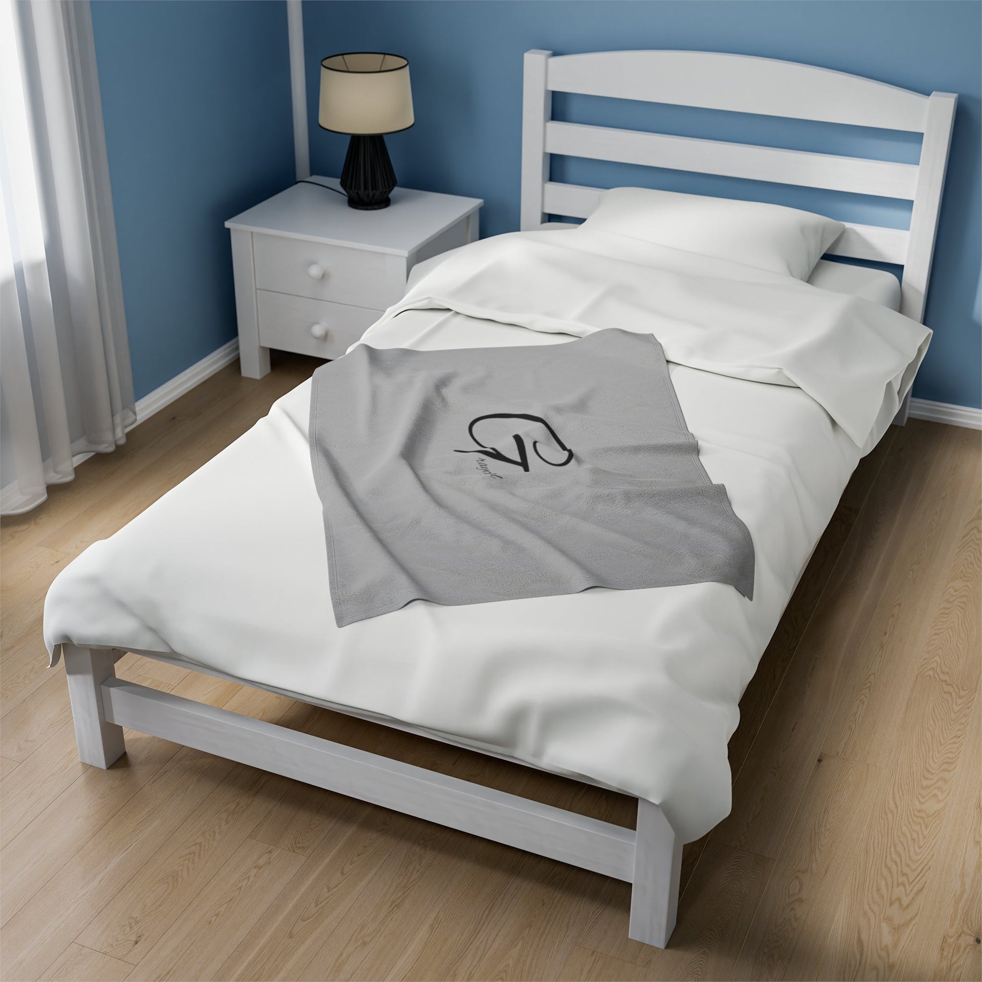 Velveteen Plush Throw Blanket - Minimalist Modern Neutral Decor