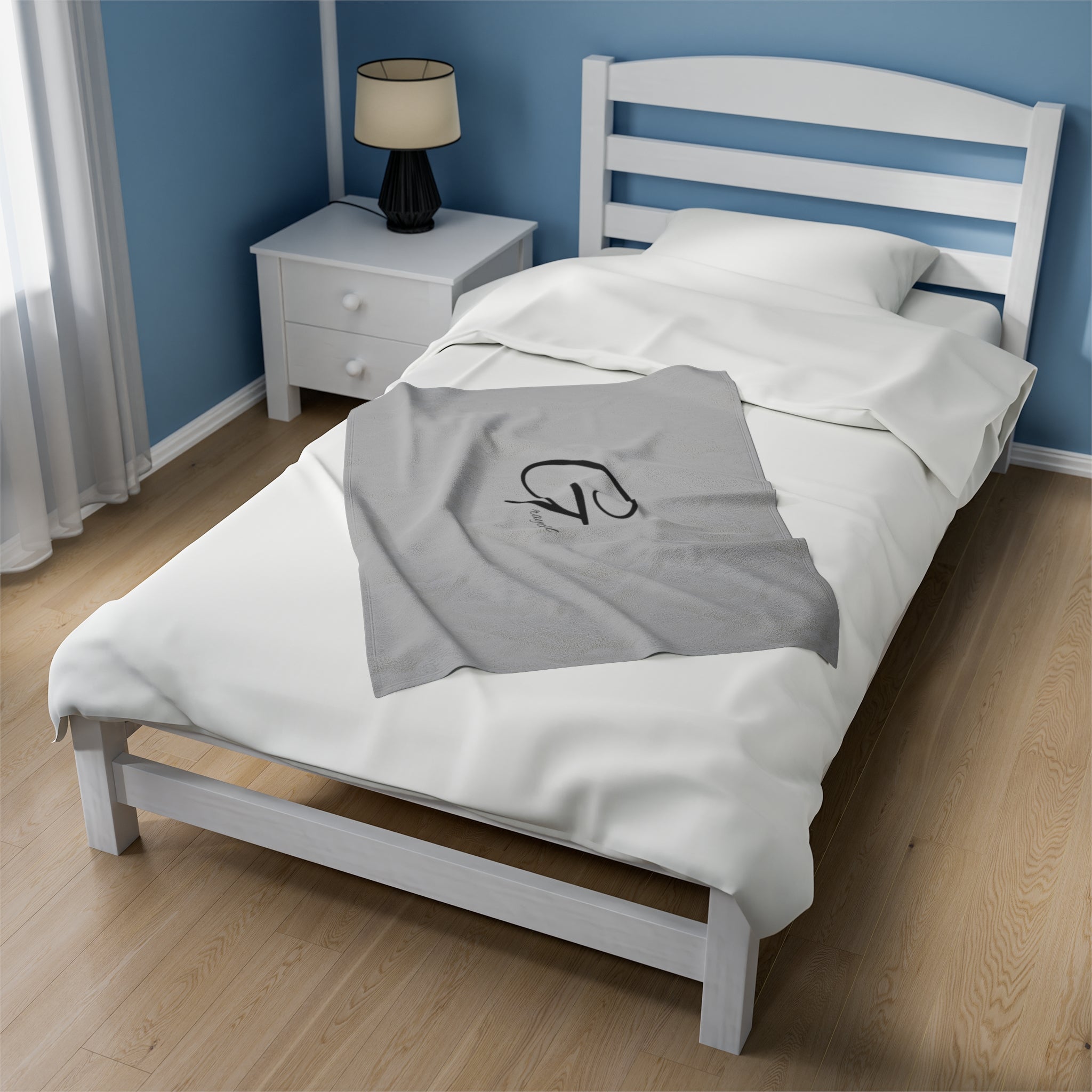 Velveteen Plush Throw Blanket - Minimalist Modern Neutral Decor