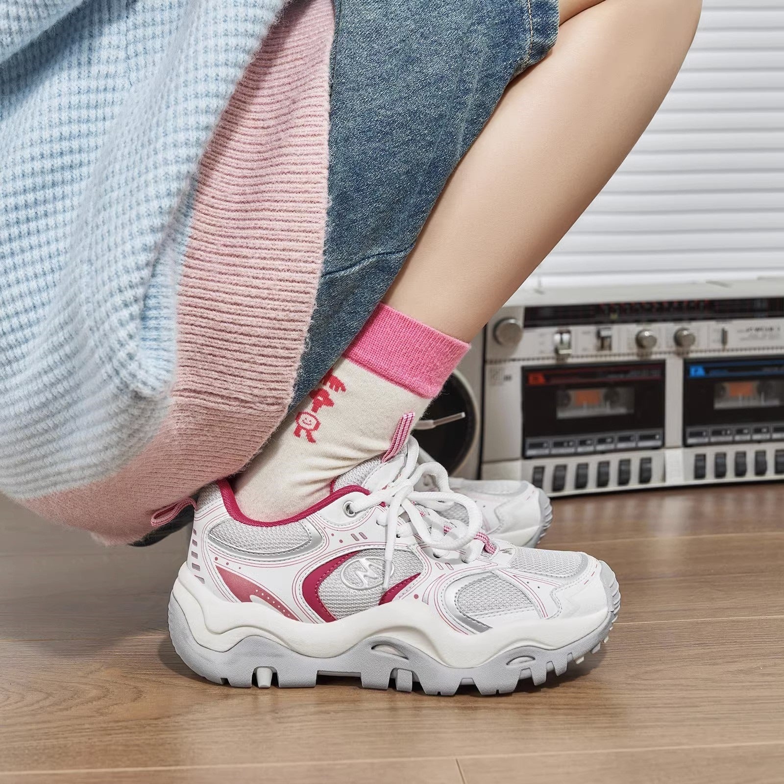 Women's Lightweight Chunky Sole Sneakers - Breathable Athletic Shoes - Image 8
