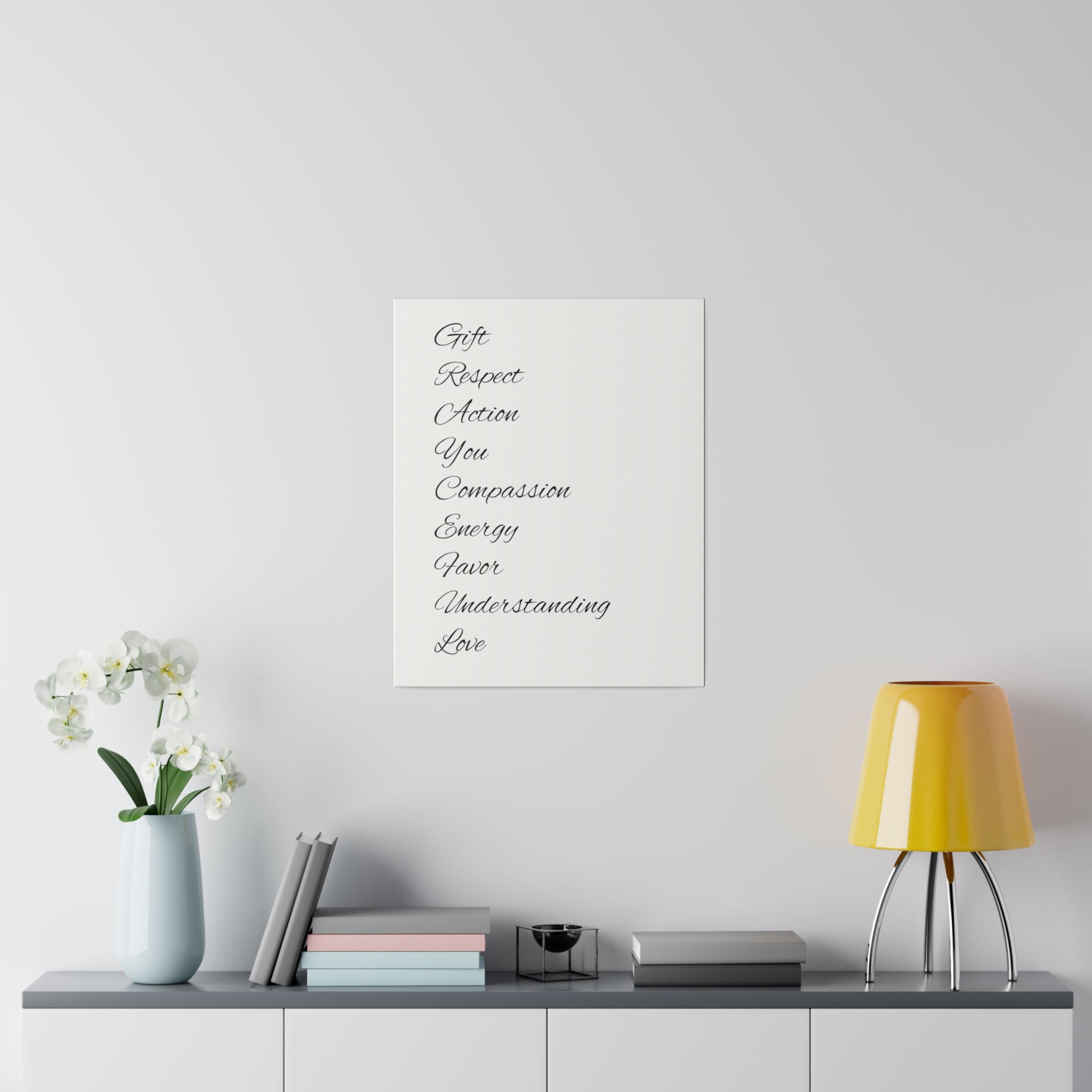 Minimalist Matte Canvas Wall Art, Stretched Black and White Decor