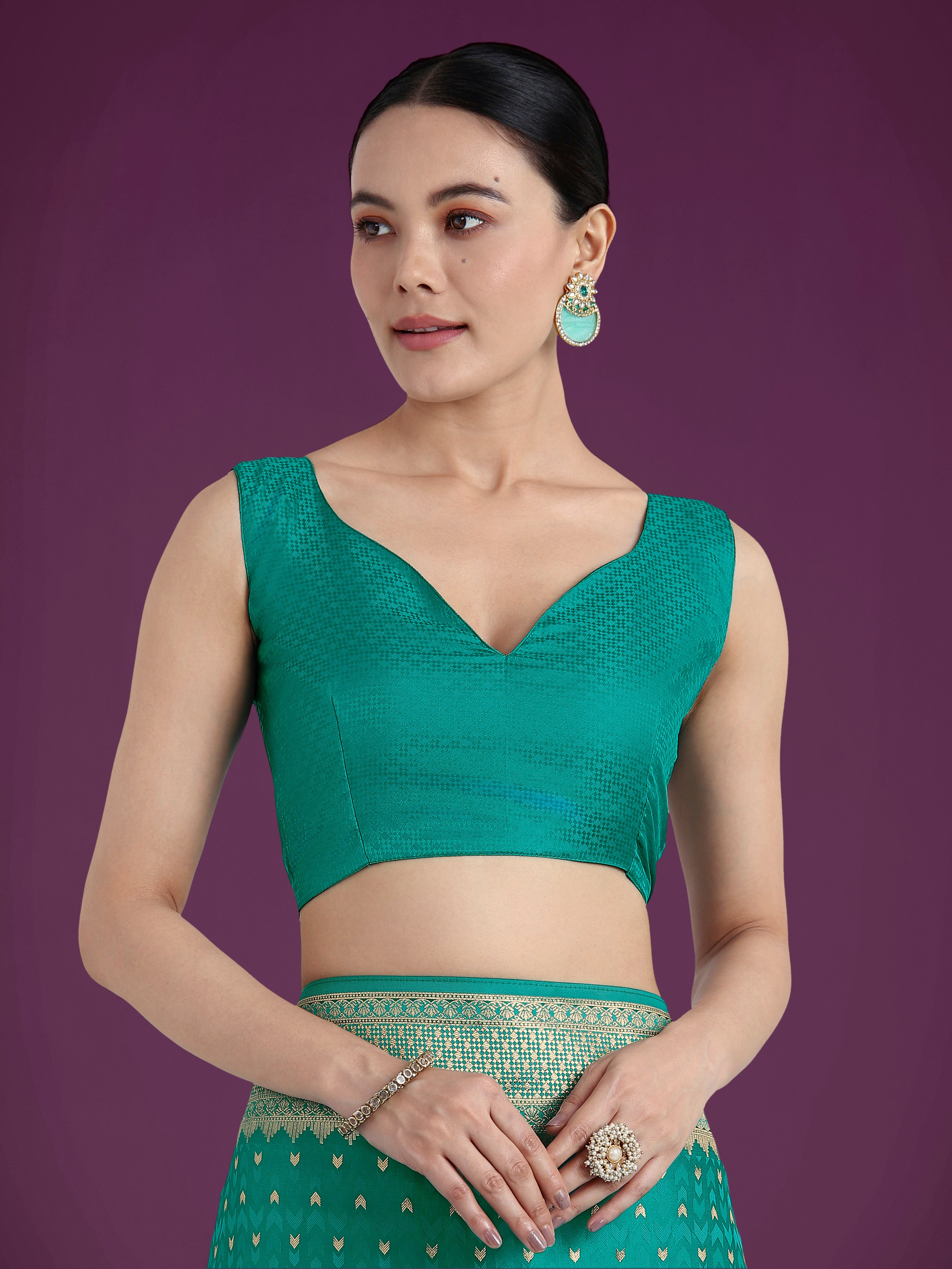Turquoise Woven Banarasi Satin Silk Designer Saree