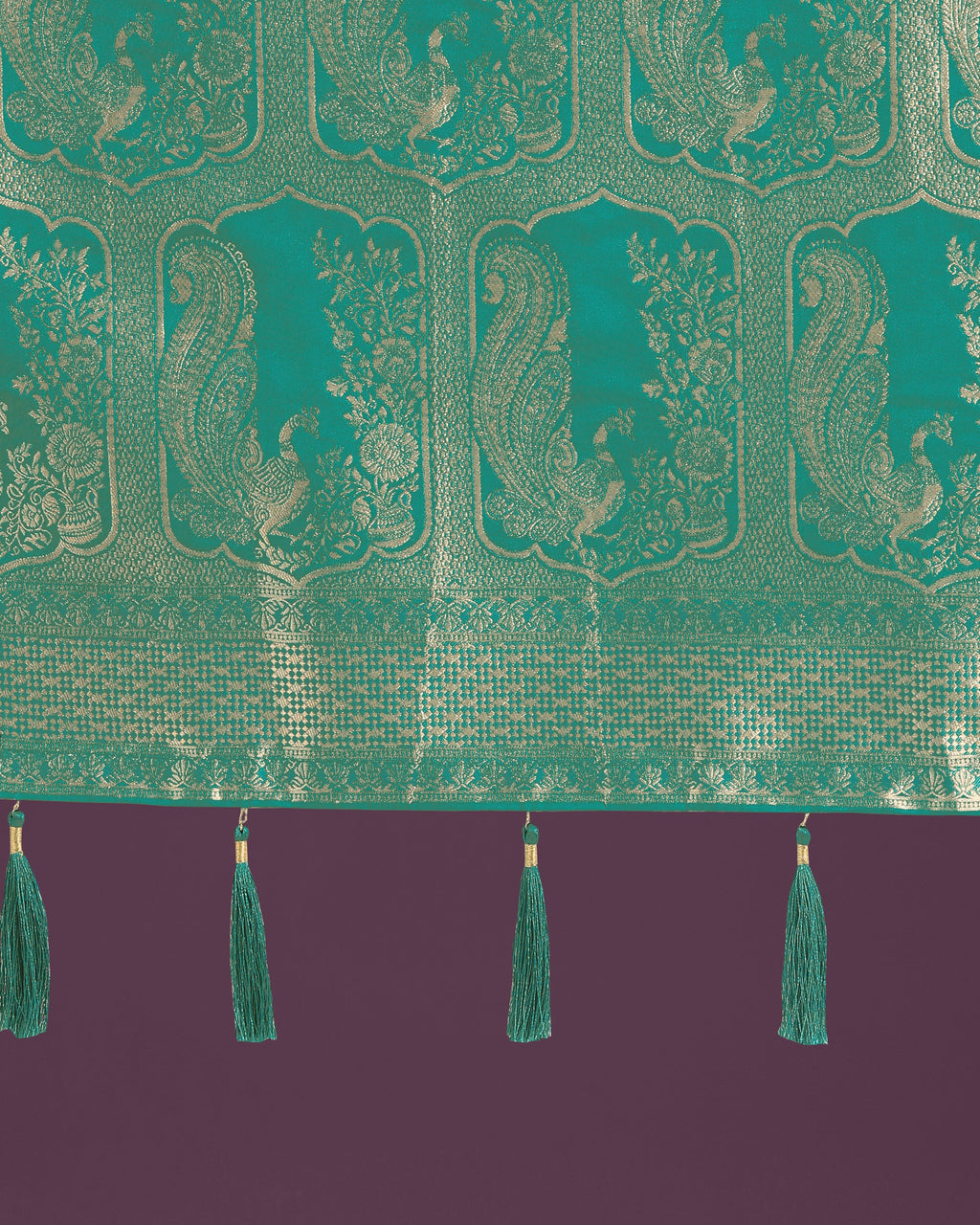 Turquoise Woven Banarasi Satin Silk Designer Saree