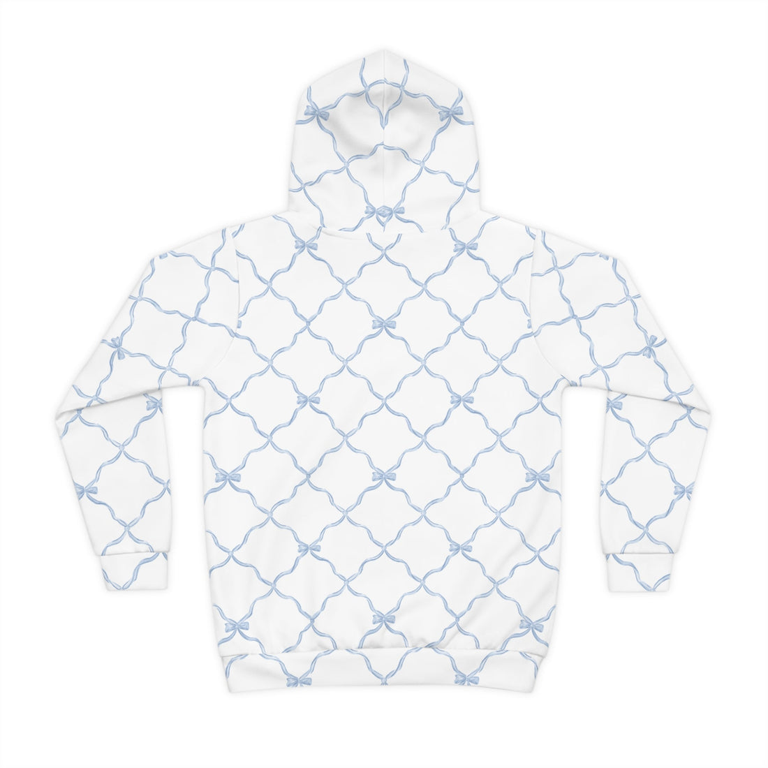 Youth Trellis Bow Hoodie in Light Blue Activewear Pullover - Image 2