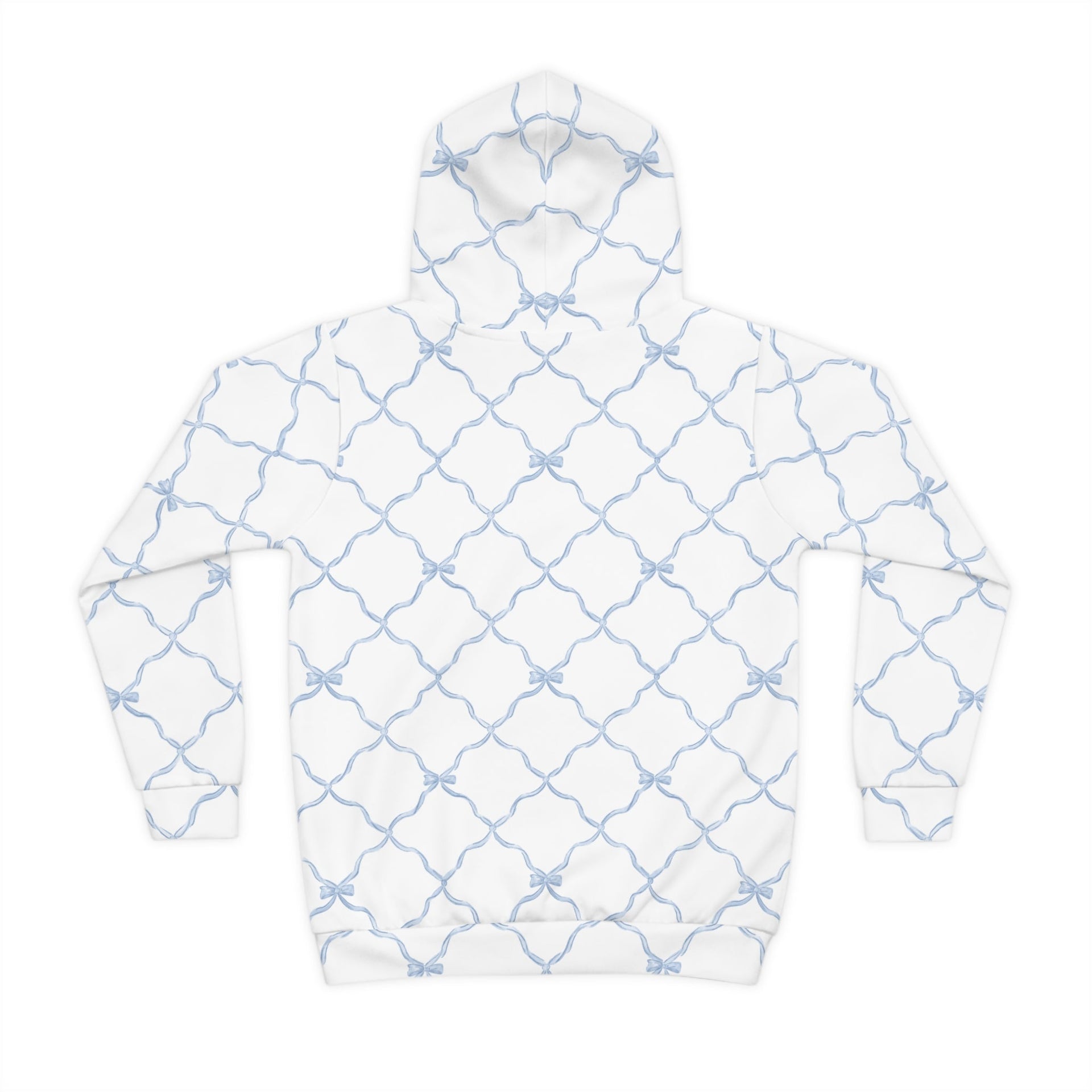 Youth Trellis Bow Hoodie in Light Blue Activewear Pullover - Image 2