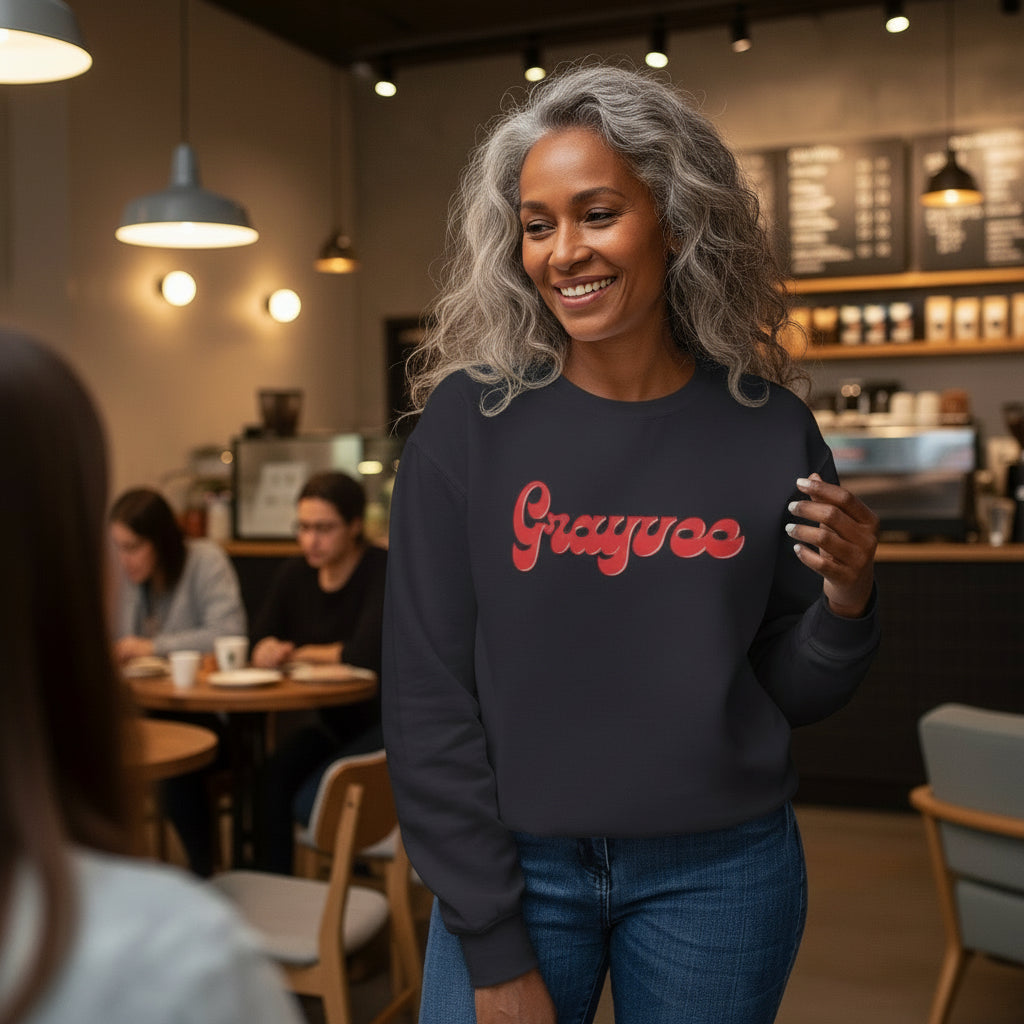 A minimalist unisex lightweight knit crewneck sweatshirt in charcoal color.