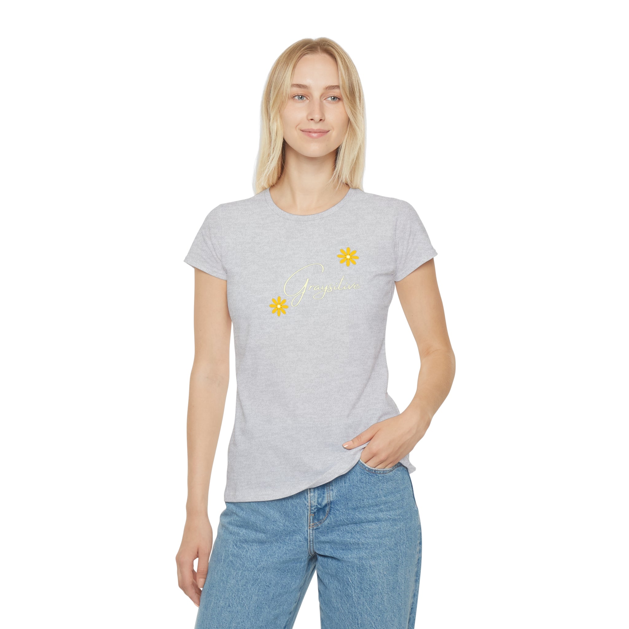 Women's Floral Graphic T-Shirt in Black, Pink, and Gray