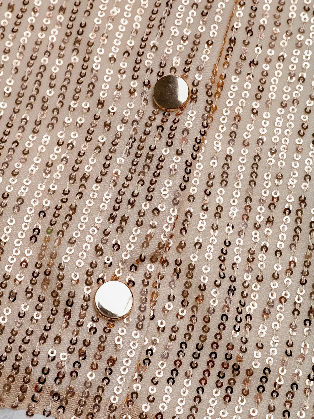 White Long Sleeve Button Down Shirt with Gold Sequin Contrast