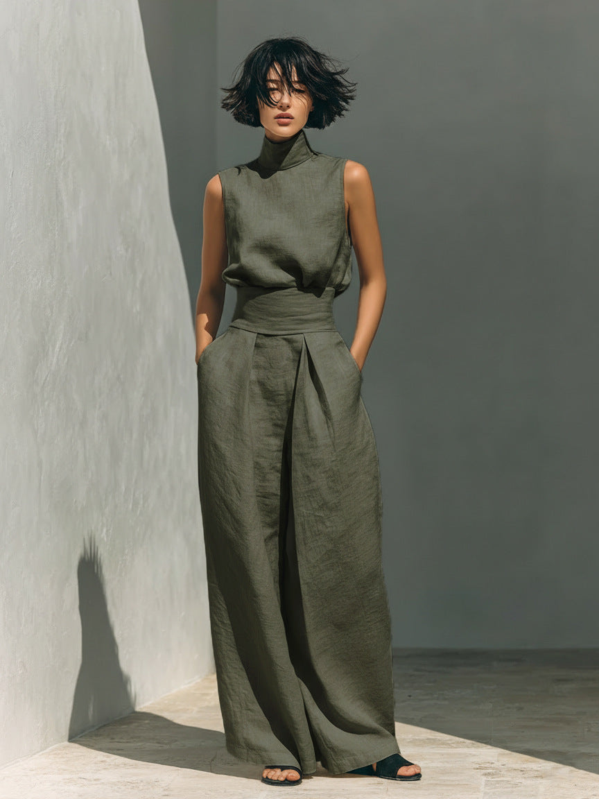 Women's Cotton Linen Two-Piece Set