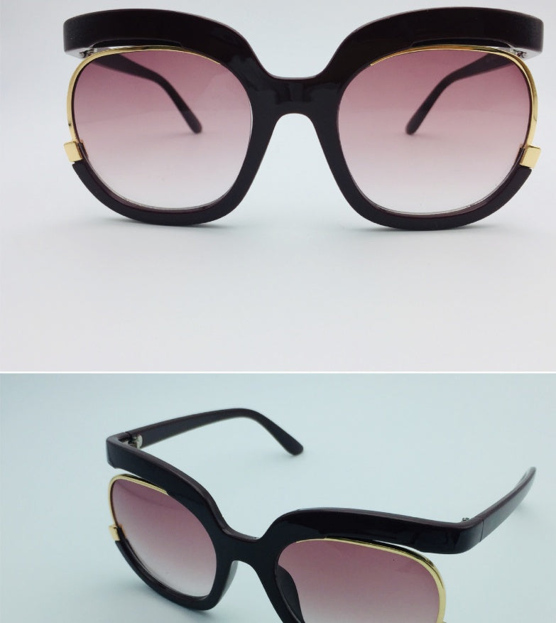 Cat Eye Half-Frame UV400 Sunglasses for Women