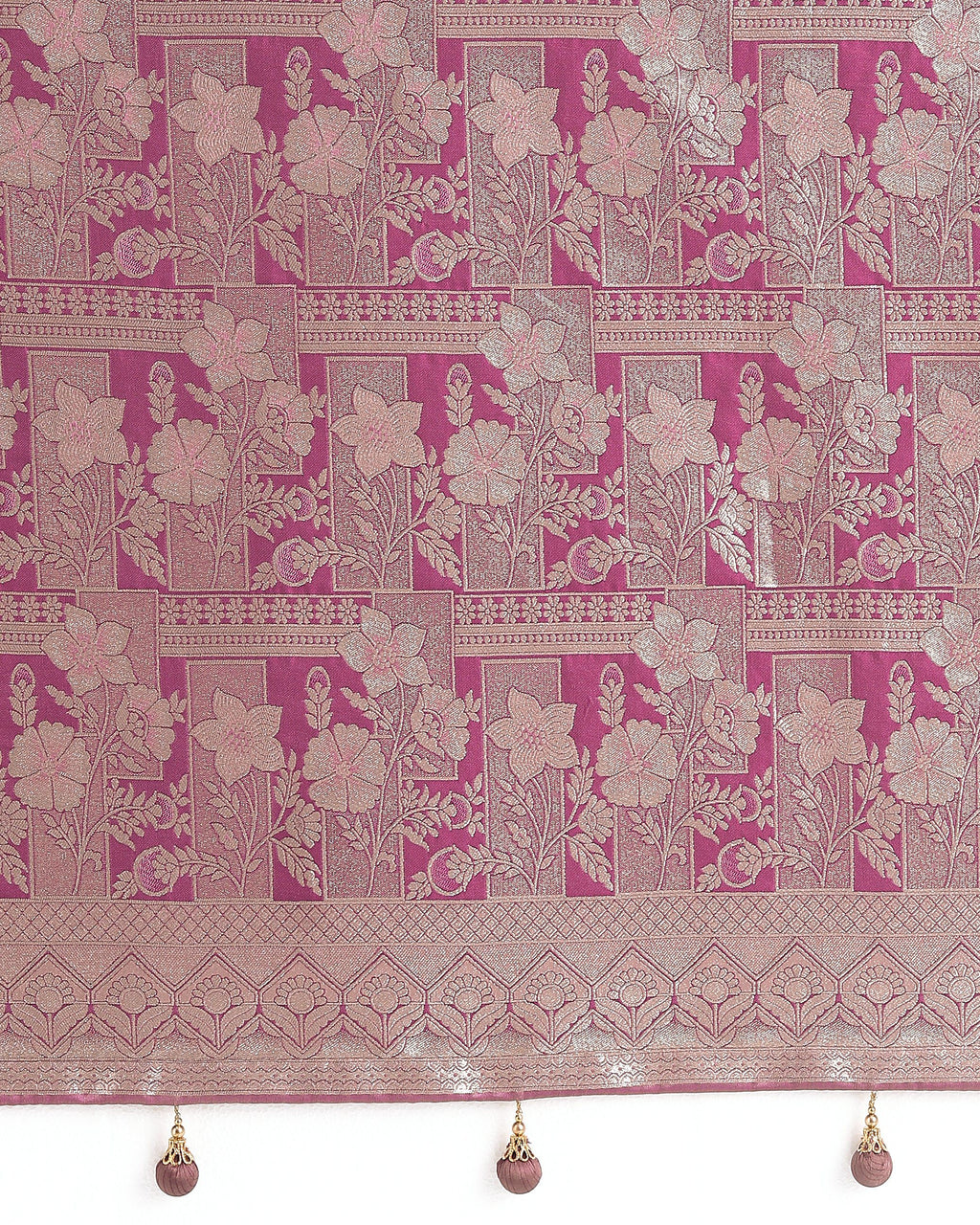 Monjolika Fashion Rose Pink Color Banarasi Satin Silk Zari Weaving Festival Saree